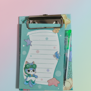 cute cartoon sticky notes with clipboard design – aesthetic kids & youth memo pads