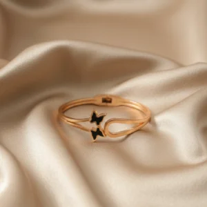 elegant butterfly open bangle | premium gold finish bracelet